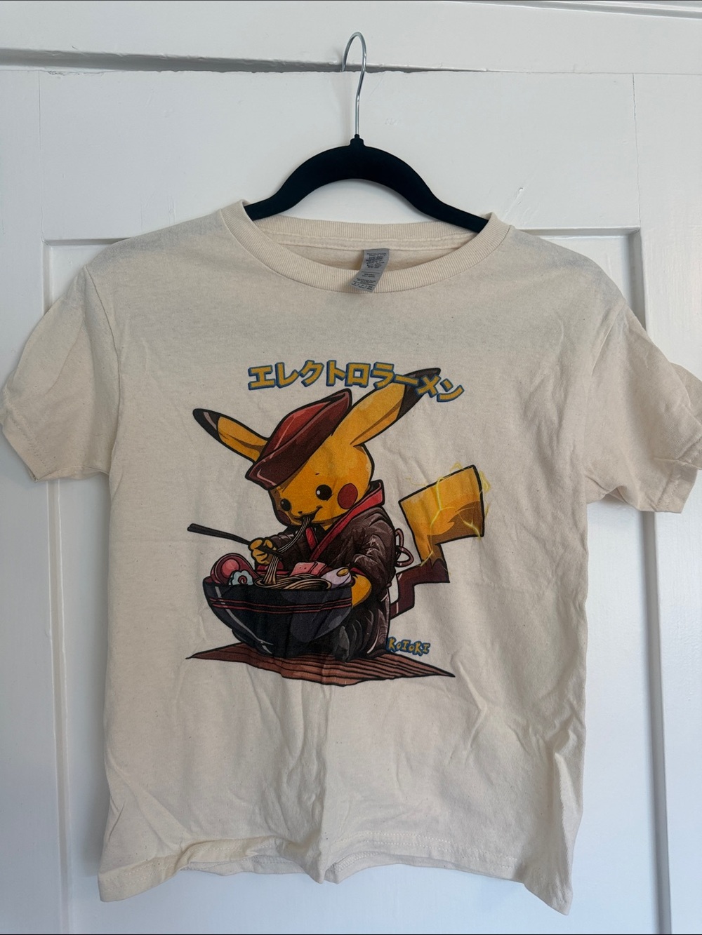 Cream Pikachu Graphic Short-Sleeve Tee
